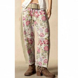 NWOT 2026 Fantastic Floral Good Luck Barrel Jeans